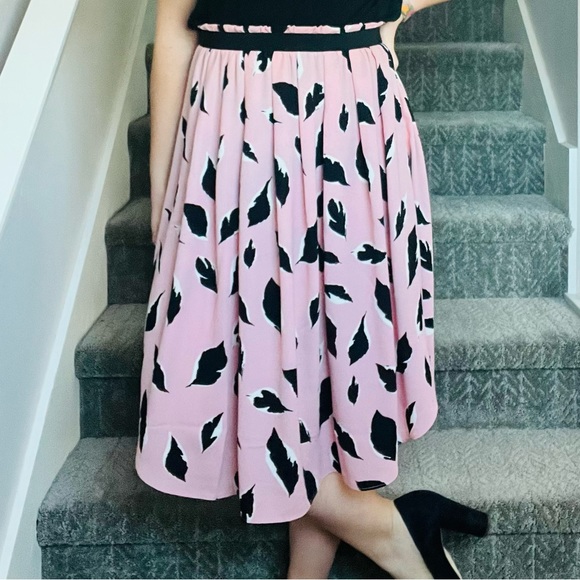 LOFT Dresses & Skirts - Loft Flowy Pink Floral Midi Skirt